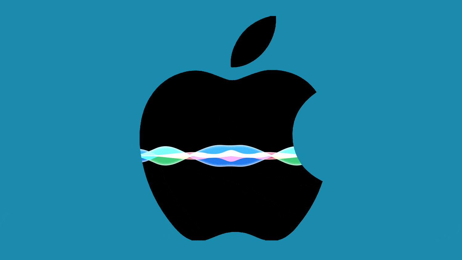 Siri luister balk in het Apple logo